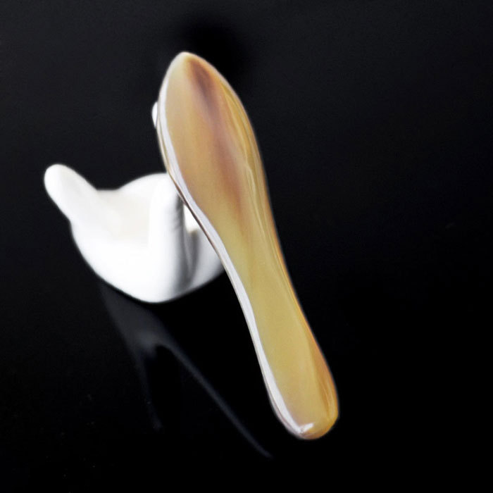 Small natural yak horn acupoint massage stick
