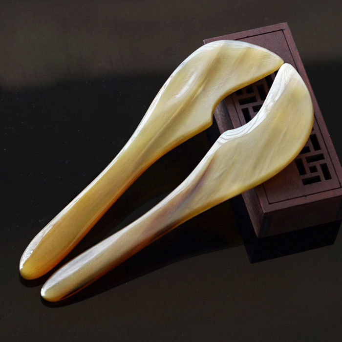 Horn long handle massage point stick