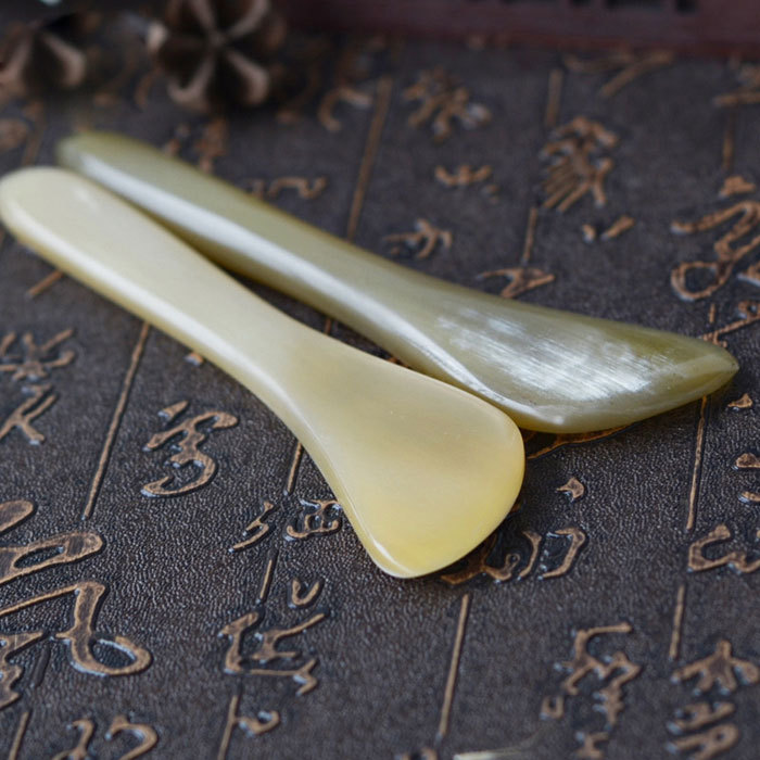 12cm natural ox horn eye massage pen
