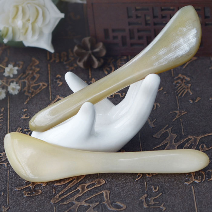 12cm natural ox horn eye massage pen