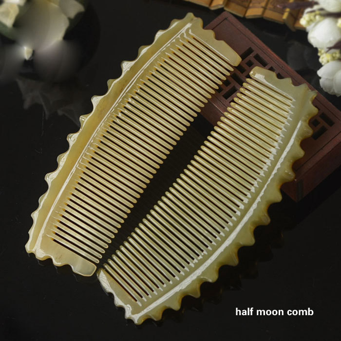 Gift box with large horn carving massage comb