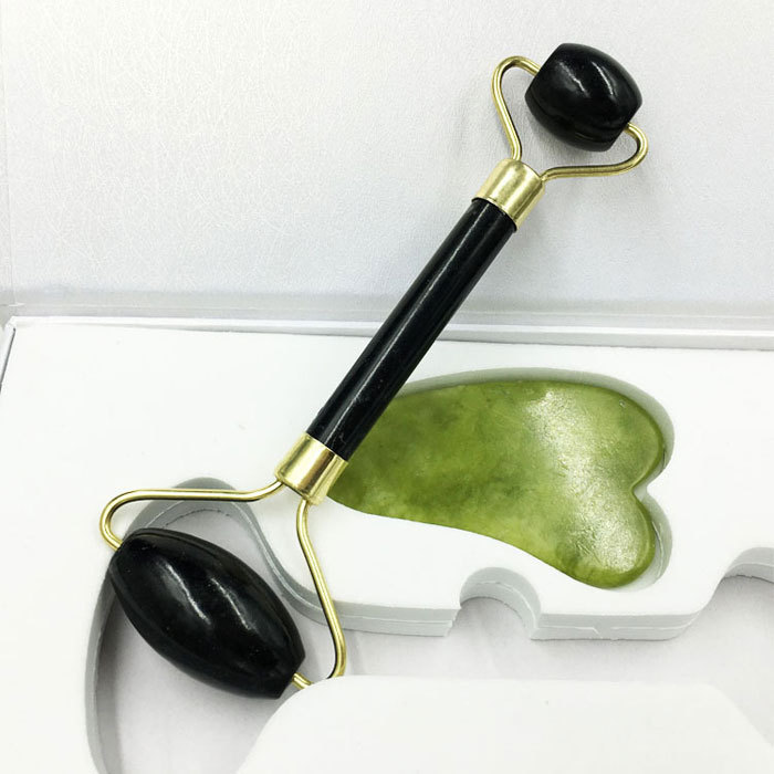 Natural jade beauty massage roller set
