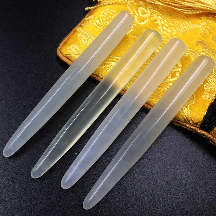 Natural Xiuyan jade meridian massage point pen