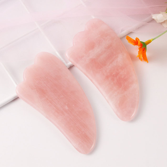 Natural pink crystal triangle scraping board