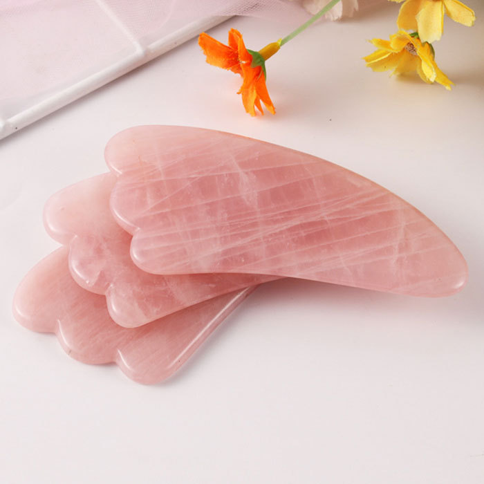 Natural pink crystal triangle scraping board