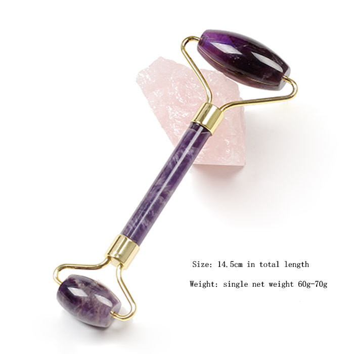 Natural amethyst massage roller