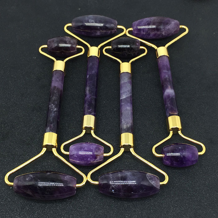 Natural amethyst massage roller