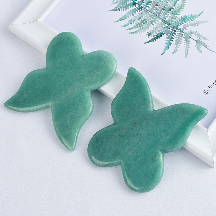 Natural Chinese green jade butterfly scraping board