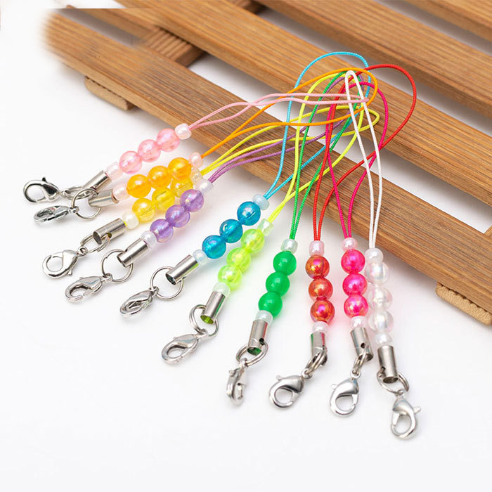 Colorful beads mobile phone accessories rope