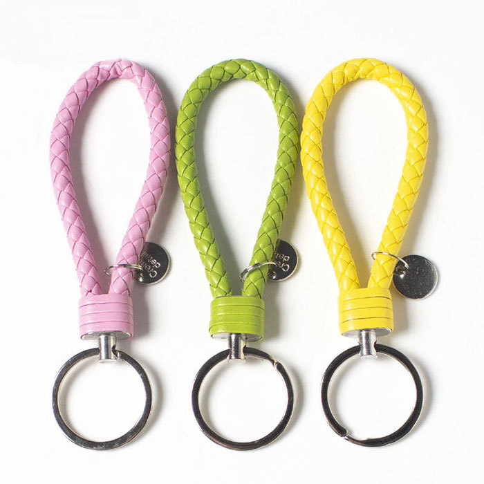 Leather cord keychain