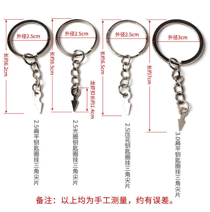 Triangle tip keychain 100pcs