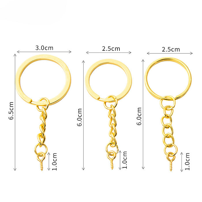 Gold-plated key chain with sheep eye studs