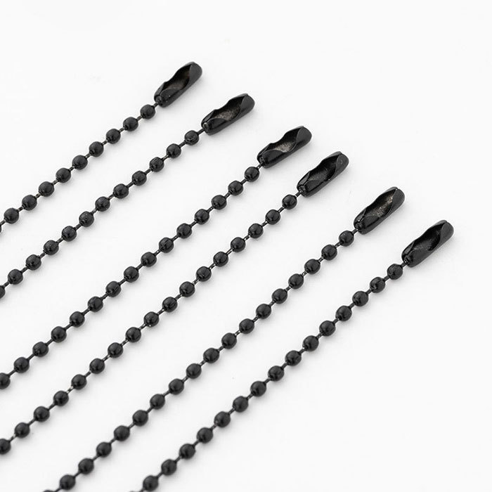 Black wave bead chain 100pcs