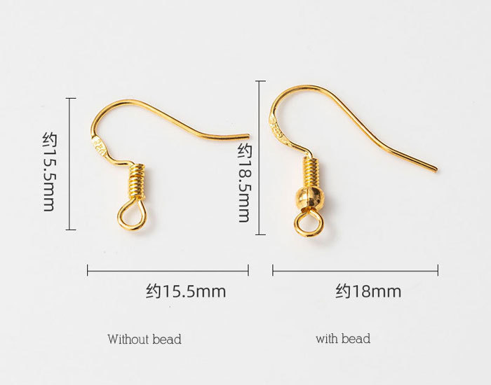 Electroplated 925silver ear hook 10pcs