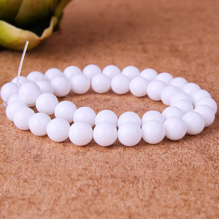 chalcedony beads -  porcelain white