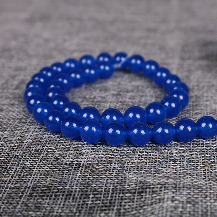 chalcedony beads - dark blue