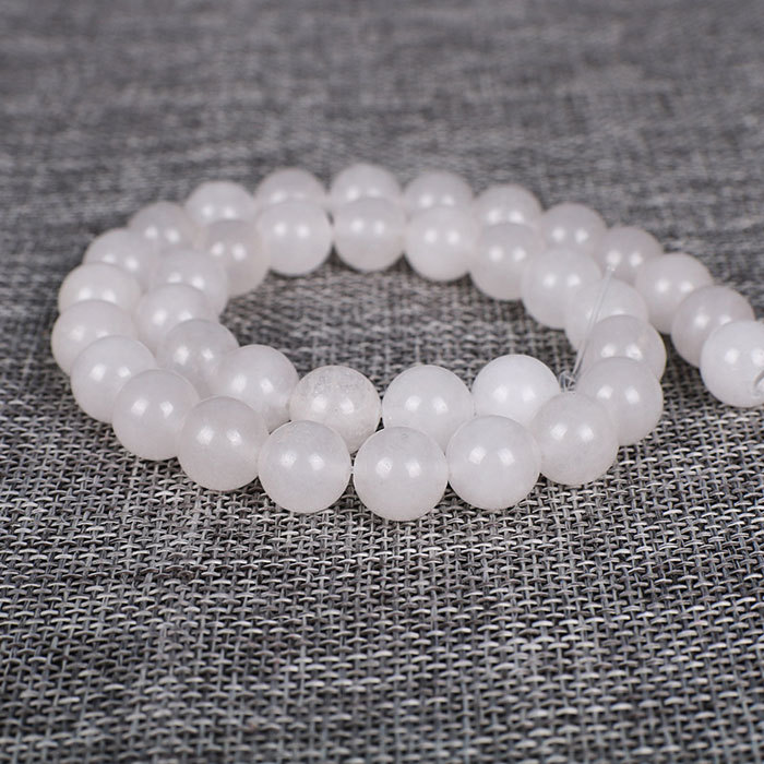 chalcedony beads -  white jade
