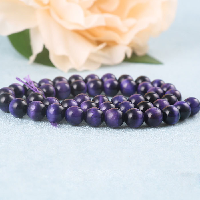 5A purple tiger's eye loose beads