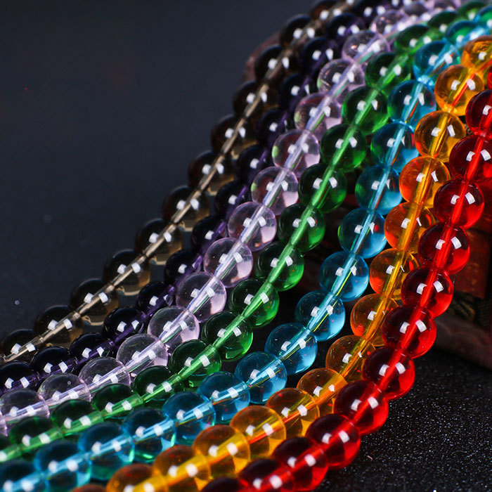 smooth glass beads - black