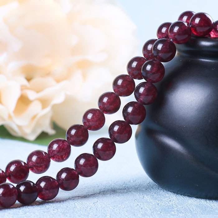 Imitation garnet chalcedony  beads