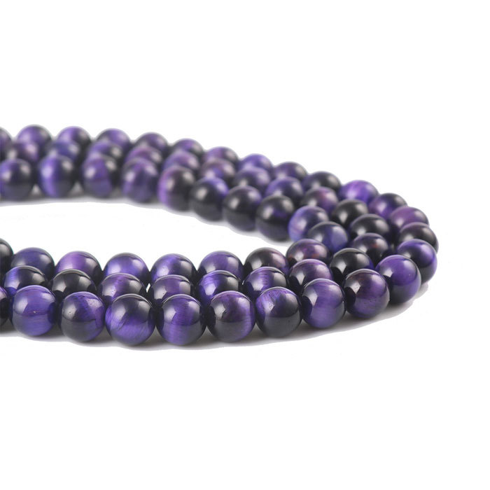 Natural purple tiger eye loose beads
