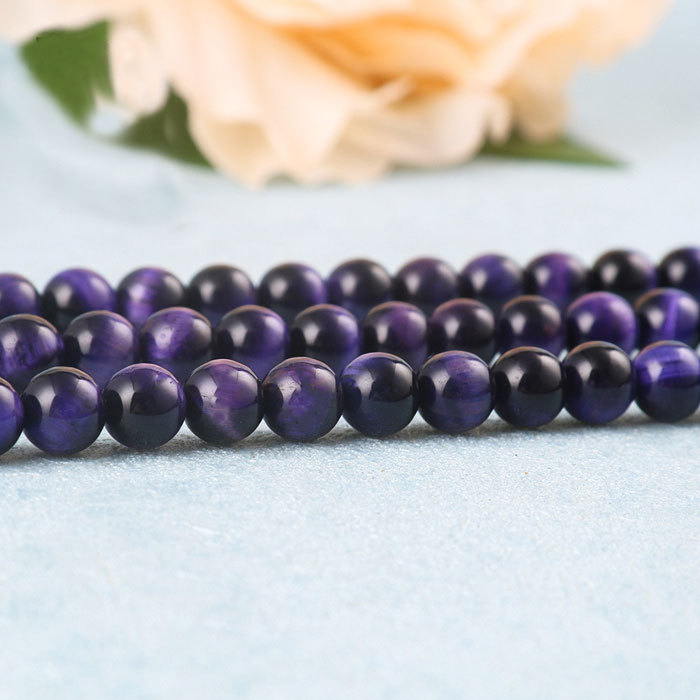 Natural purple tiger eye loose beads