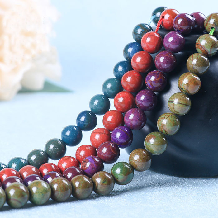 Sugilite beads - grass green
