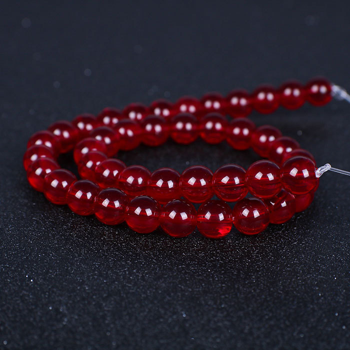 Garnet glass beads
