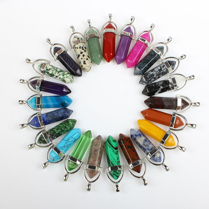 hexagonal column necklace pendant-unikite