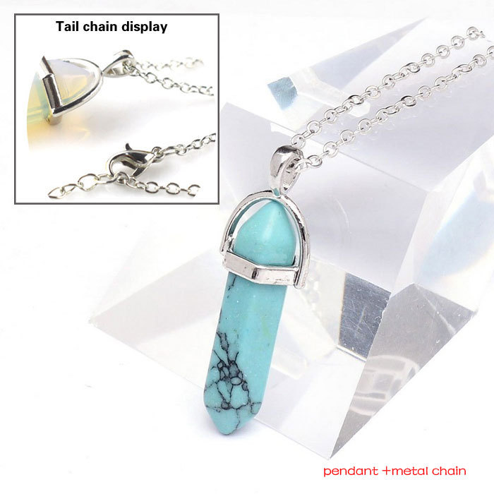 hexagonal column necklace pendant-unikite