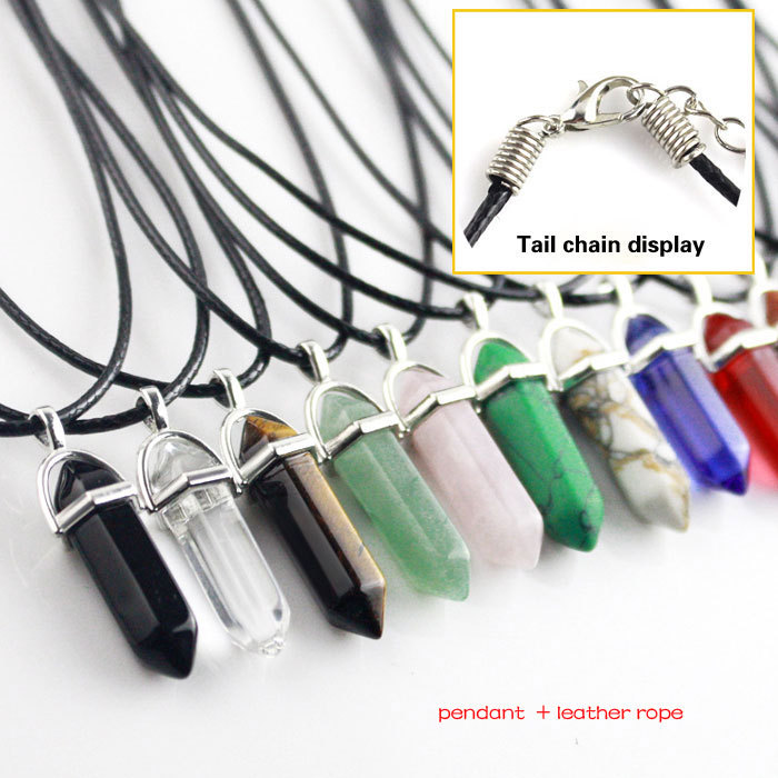 hexagonal column necklace pendant-unikite