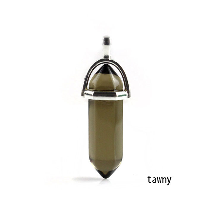 hexagonal column necklace pendant-royal-tawny