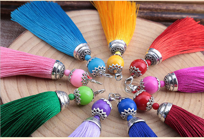 Lobster clasp rayon tassel