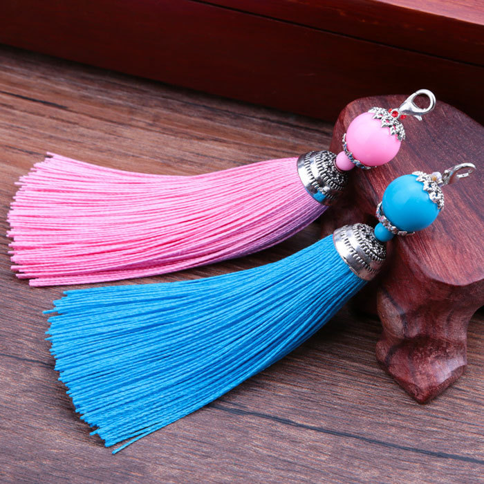 Lobster clasp rayon tassel