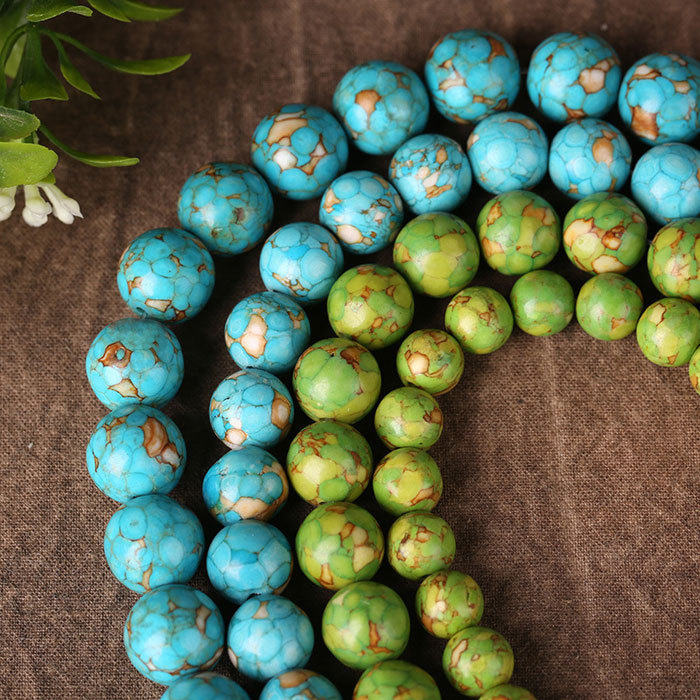Natural blue turquoise beads
