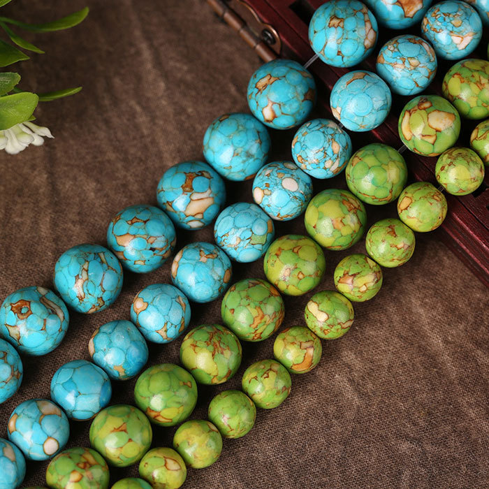 Natural blue turquoise beads