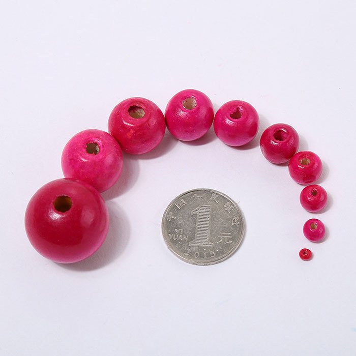 6-25MM Colored Wooden Beads 100pcs