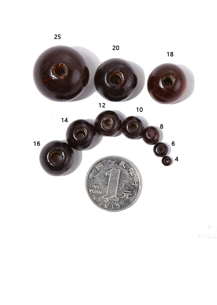 Dark brown wooden beads 100pcs