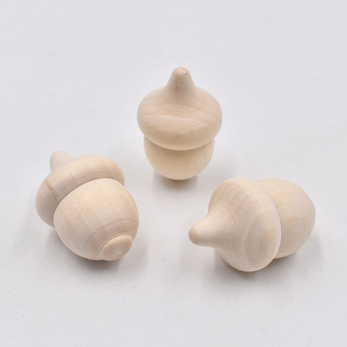 Acorn wooden beads