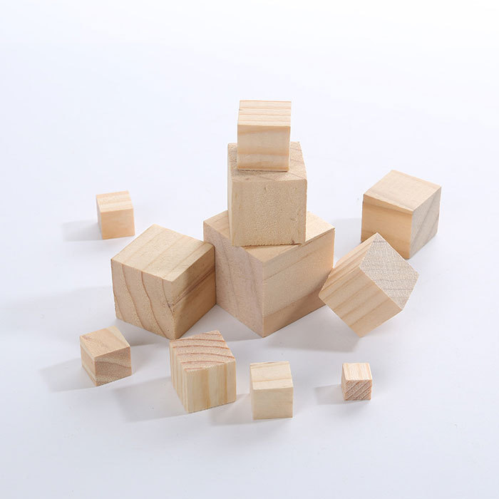 Square pine wooden block 100pcs