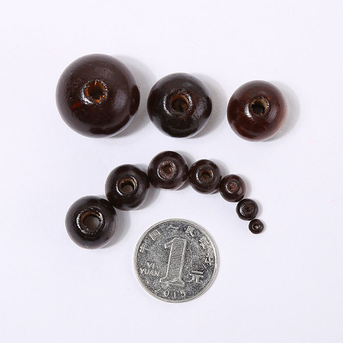 Dark brown wooden beads 100pcs