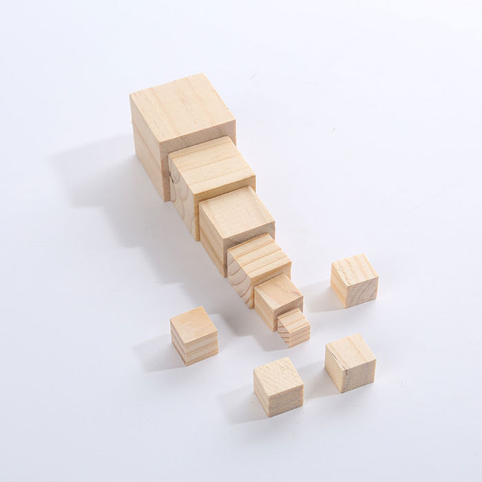Square pine wooden block 100pcs