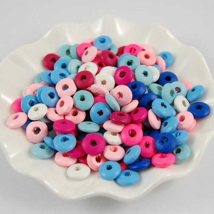 Colored abaci wooden beads 100pcs