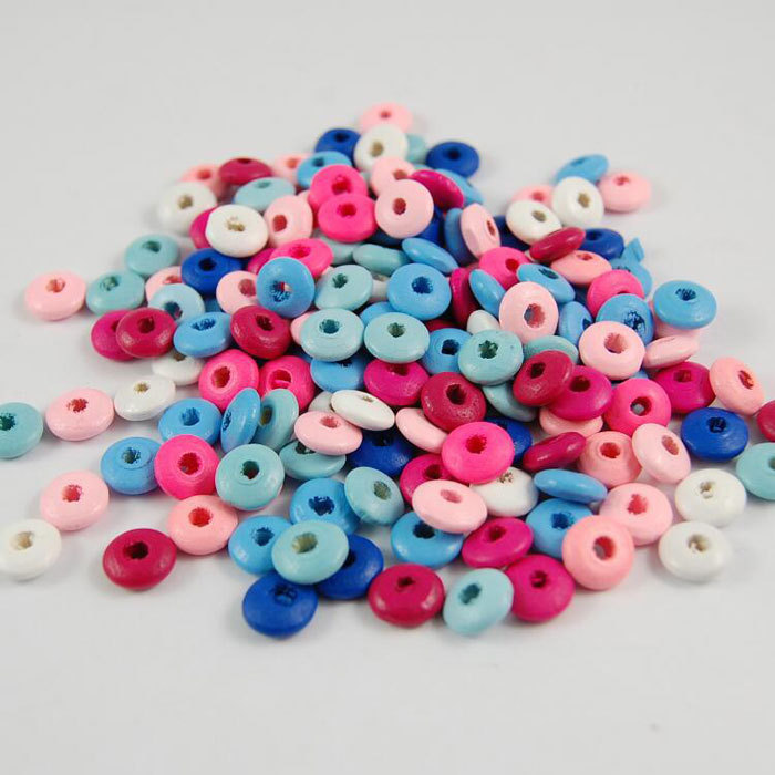 Colored abaci wooden beads 100pcs