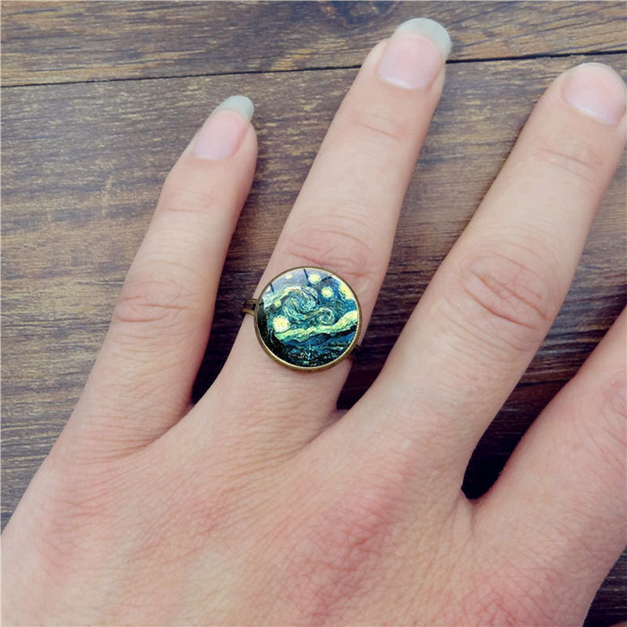 time gem ring- Van Gogh painting