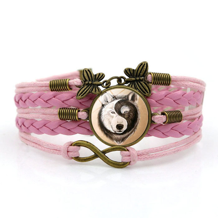 time gem woven bracelet-wolf
