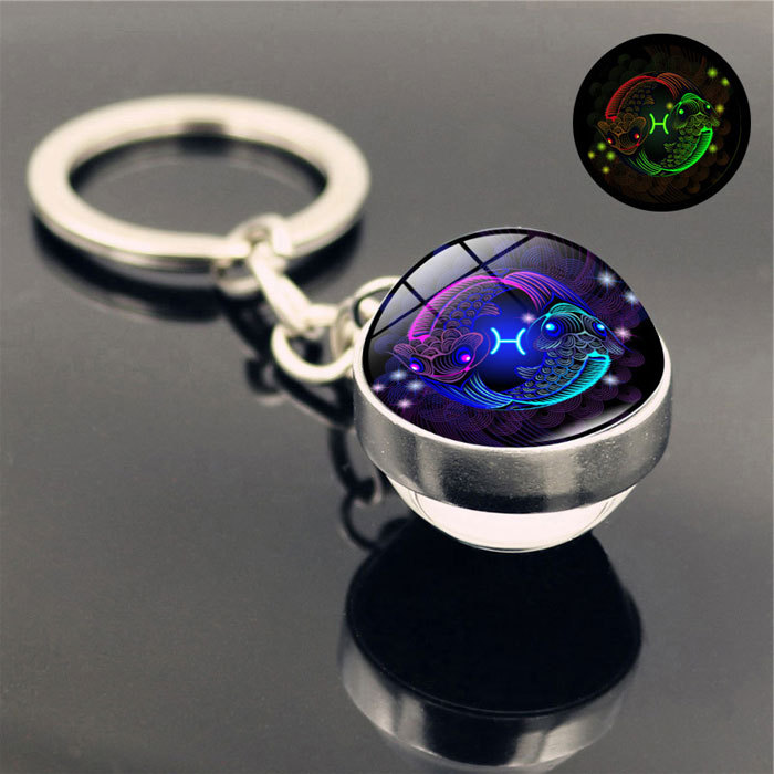 time gem constellation key chain