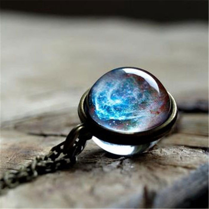 hemisphere time gem necklace