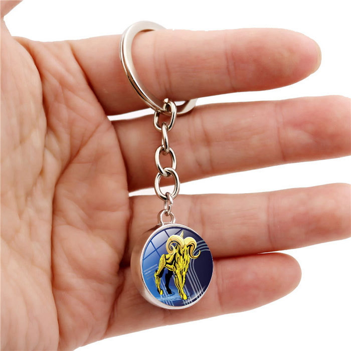 time gem constellation key chain