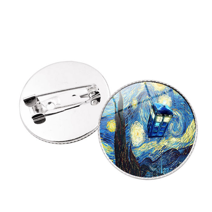 time gem brooch - Van Gogh painting